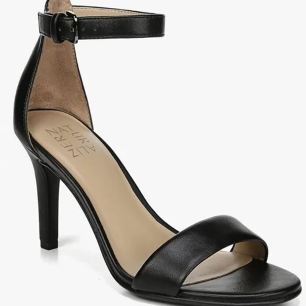Naturalizer Kinsley Leather Black Ankle Strap Sandal  - New without tags